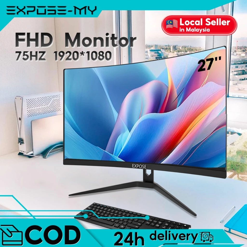 EXPOSE Monitor PC IPS 2K/4K Curved Gaming Monitor 24-27Inch built-in speaker 75HZ/165HZ